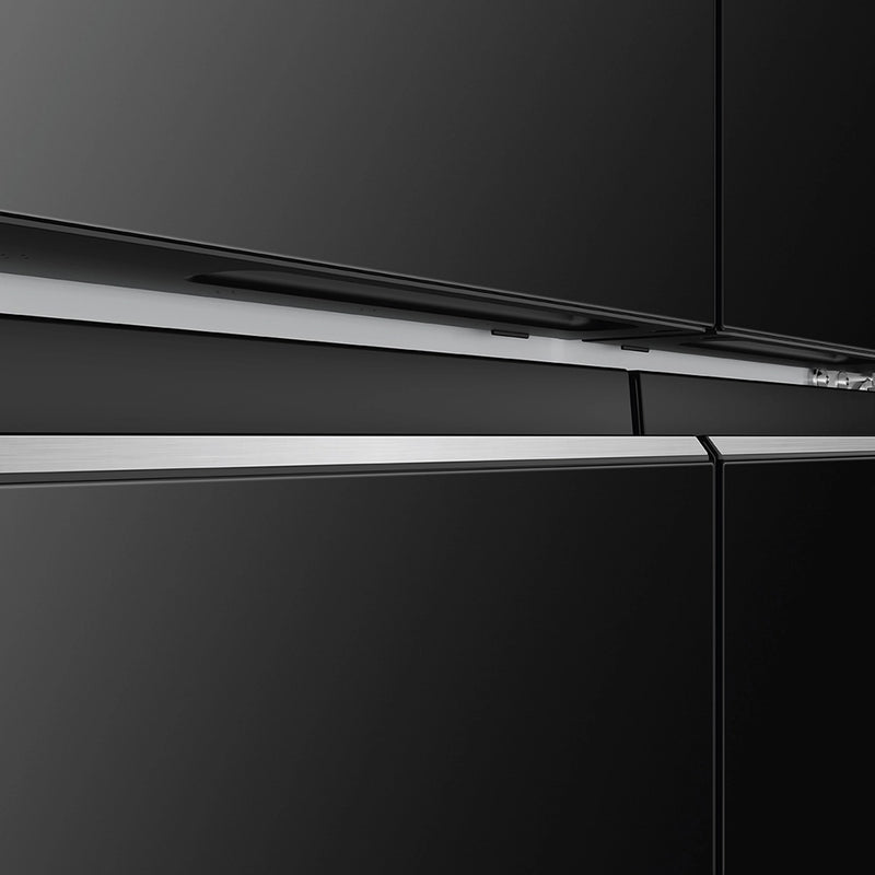 Haier Lumiere 520L 3 Star Black Glass French Door Refrigerator with Smart Sense AI | HRB-600KGU1-15