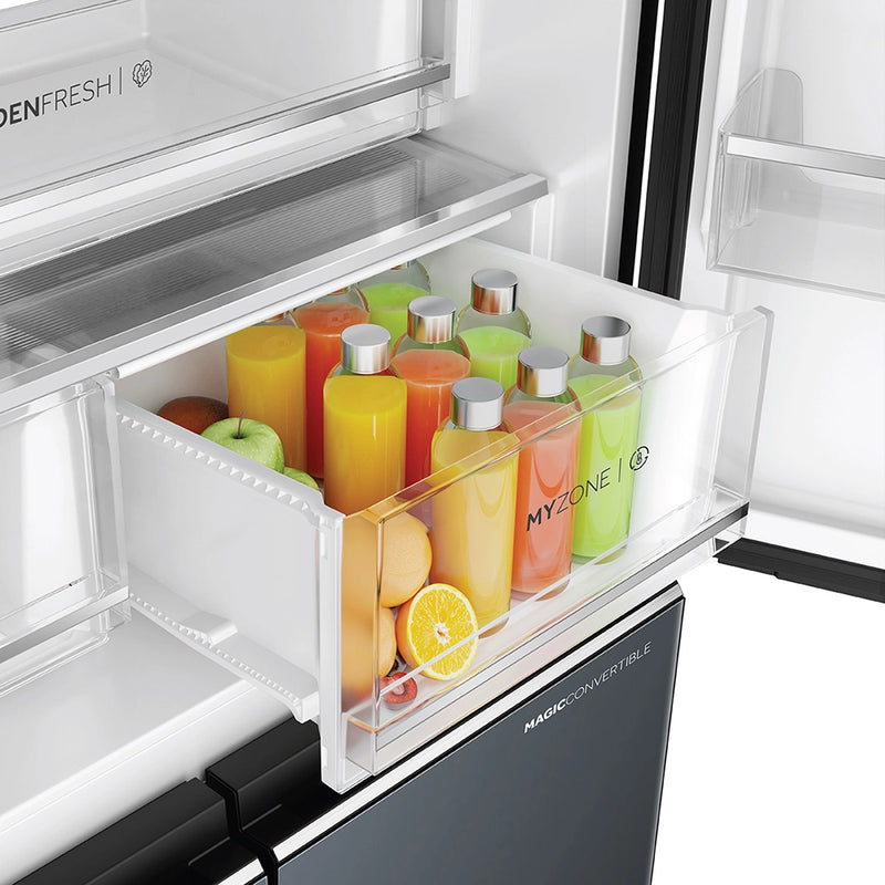 Haier Lumiere 520L 3 Star Mirror Glass French Door Refrigerator with Smart Sense AI | HRB-600MGU1-24