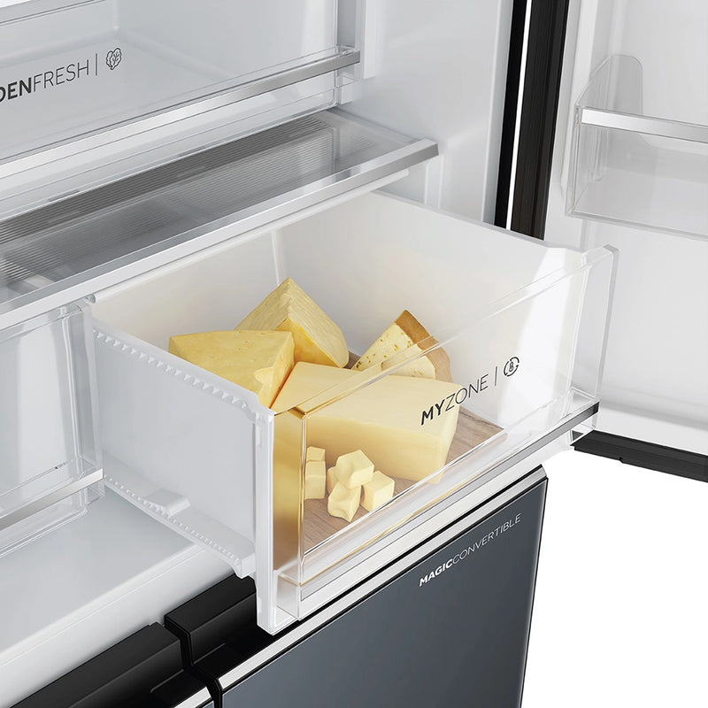 Haier Lumiere 520L 3 Star Mirror Glass French Door Refrigerator with Smart Sense AI | HRB-600MGU1-26