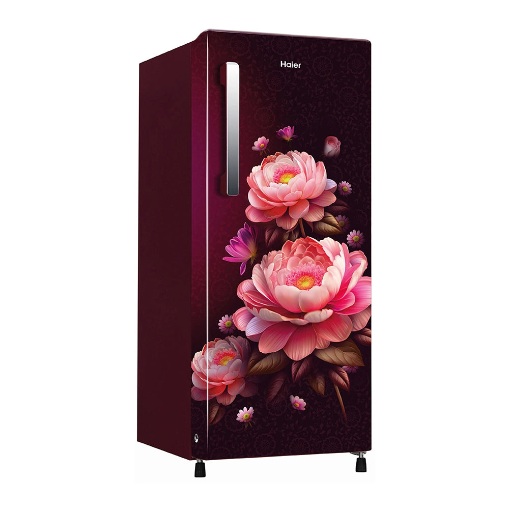 Haier 190L 3 Star Red Blossom Single Door Refrigerator | HRD-2113CRBA-N-3