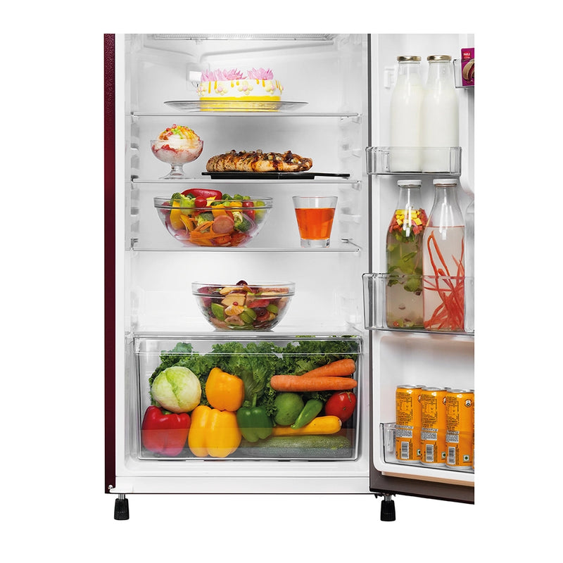 Haier 190L 3 Star Red Hilton Single Door Refrigerator | HRD-2113CRHA-N-4