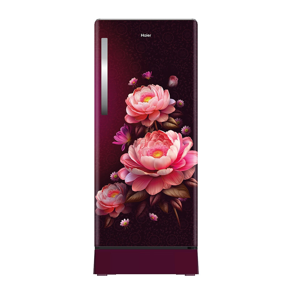 Haier 190L 5 Star Red Blossom Single Door Refrigerator | HRD-2105PRBA-P