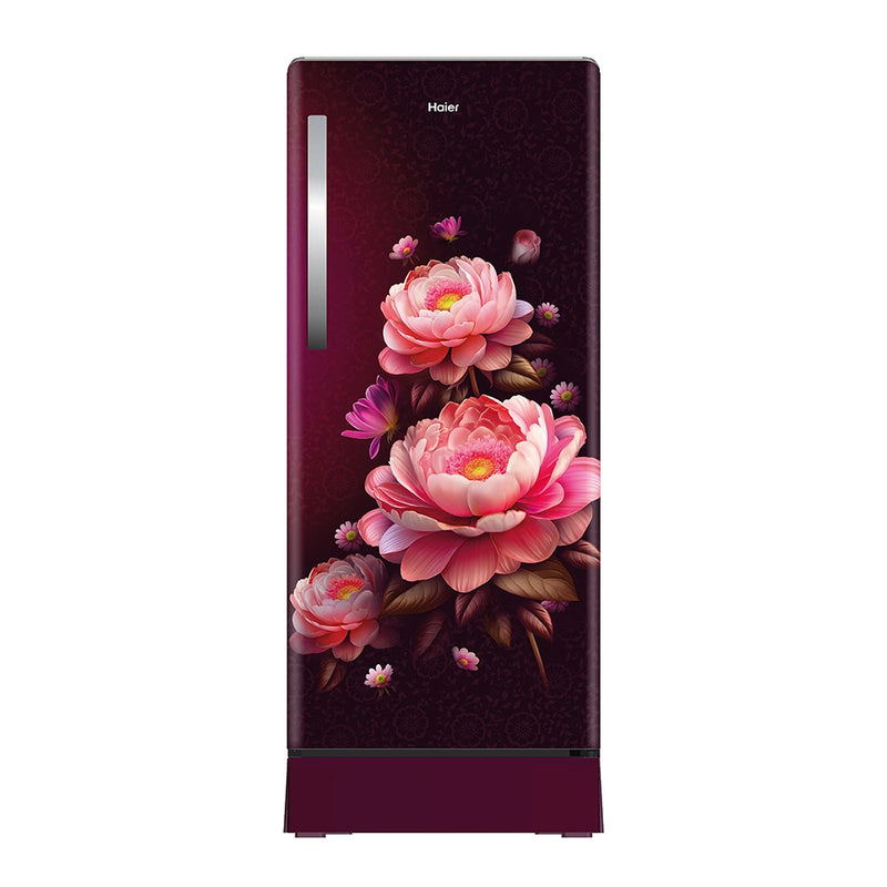 Haier 190L 5 Star Red Blossom Single Door Refrigerator | HRD-2105PRBA-P-1