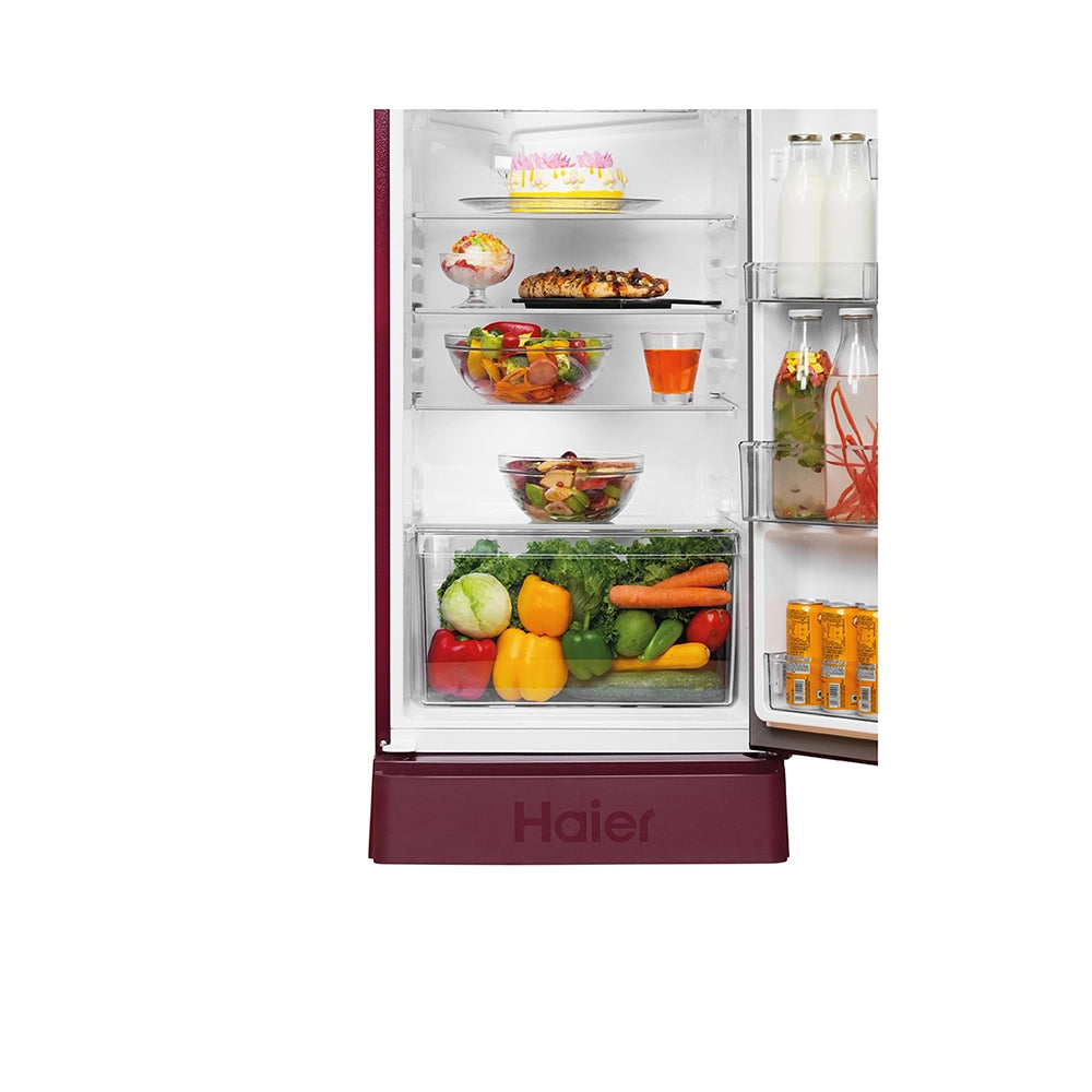 Haier 190L 5 Star Red Hilton Single Door Refrigerator | HRD-2115PRHA-N-4
