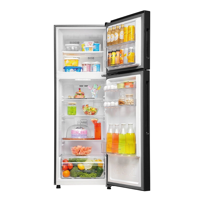 Haier 240L 2 Star Black Glass Double Door Refrigerator (HRF-2902EKGA-P)-4
