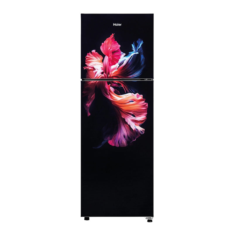 Haier 240L 2 Star Wave Glass Double Door Refrigerator  (HRF-2902EWGA-P)-1