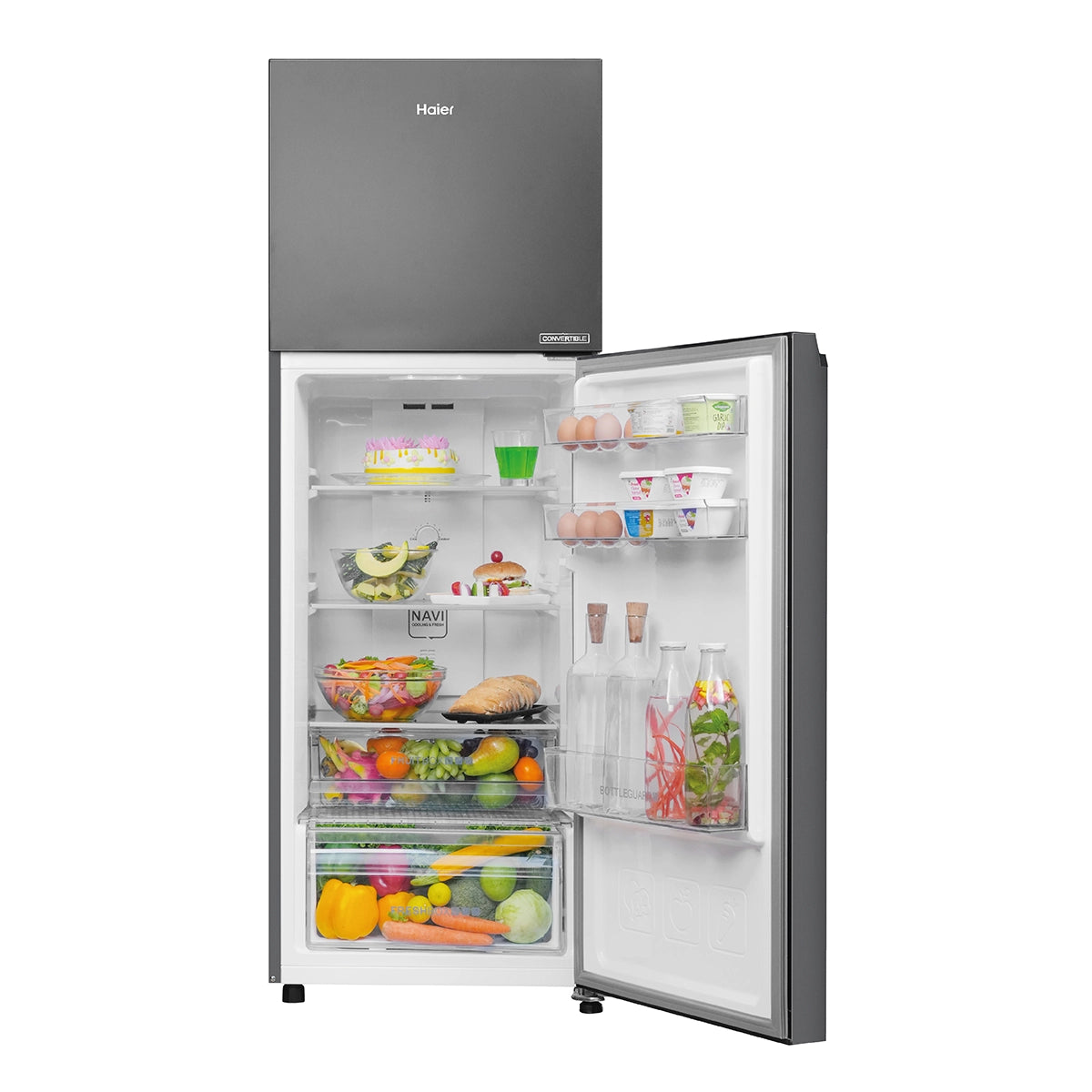 Haier 240L 2 Star GE Black Double Door Refrigerator | HRF-2902IBGBA-P-4