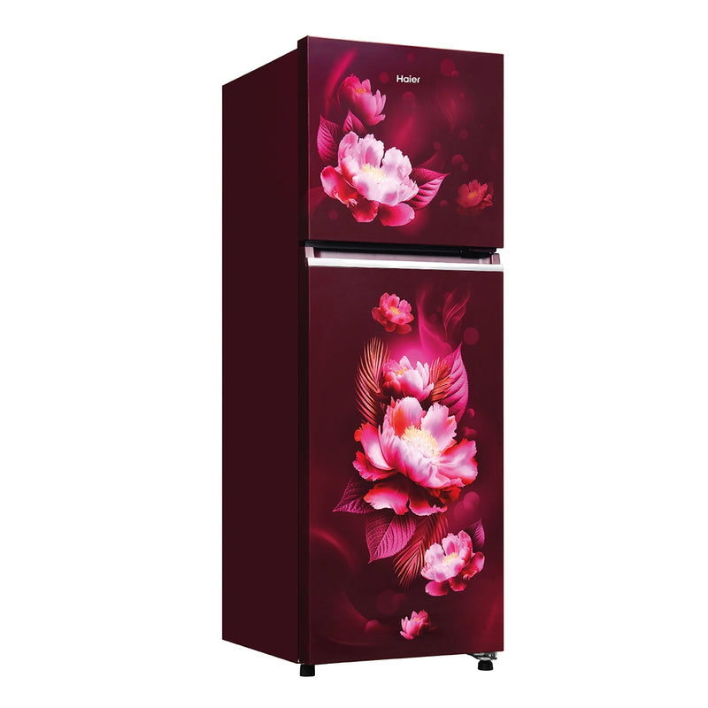 Haier 240L 2 Star Red Carnation Double Door Refrigerator  (HRF-2902IERCA-P)-3