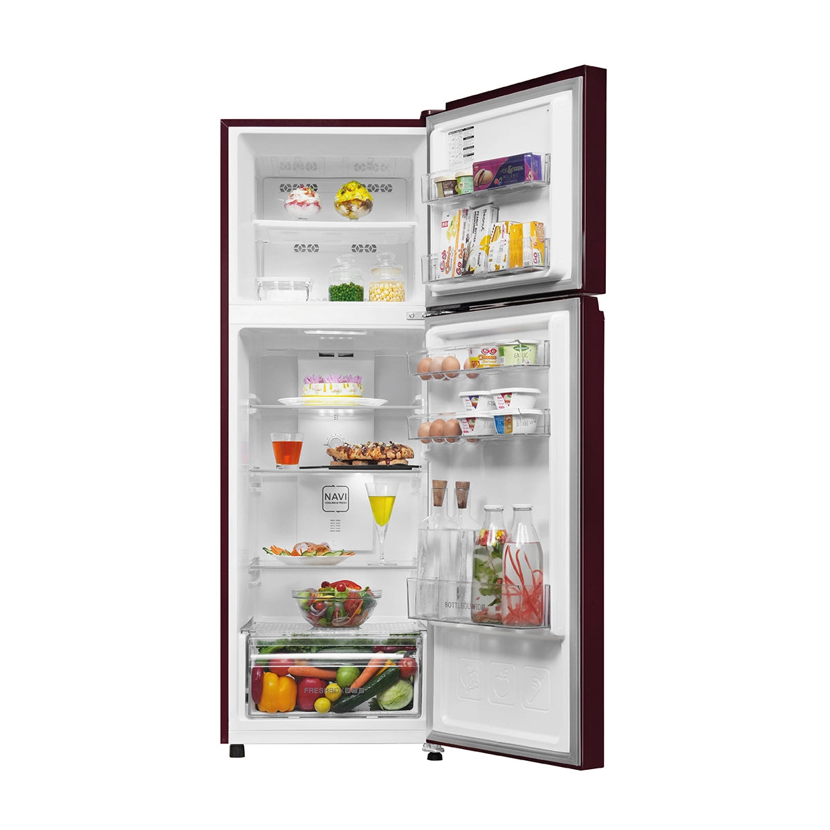 Haier 240L 2 Star Red Carnation Double Door Refrigerator  (HRF-2902IERCA-P)-4