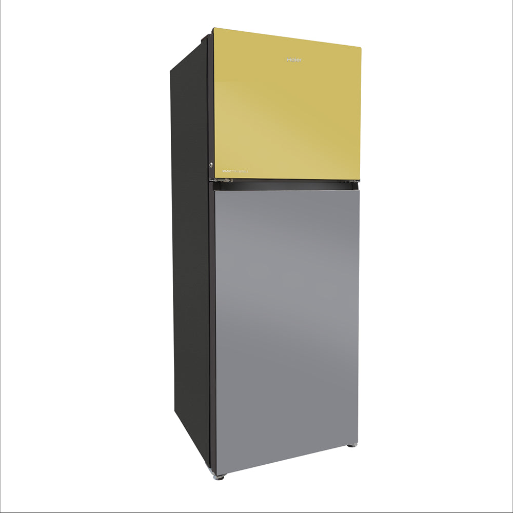 Haier 328L 2 Star Yellow Grey Glass Double Door Refrigerator (HRF-3782YGGA-P)-3