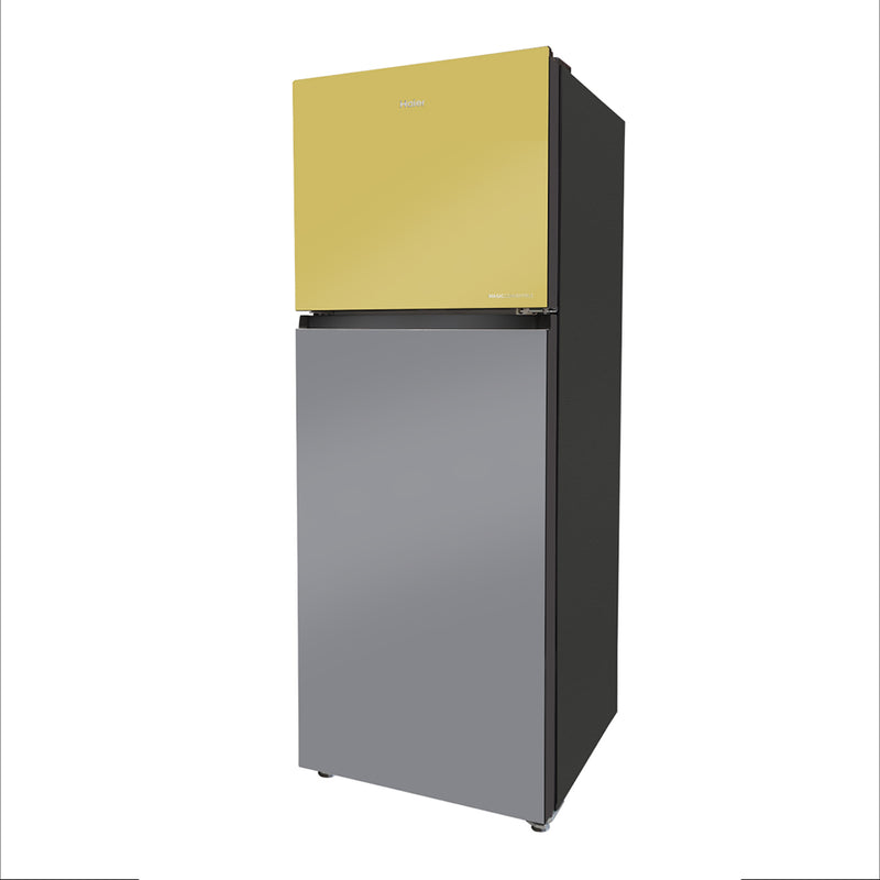 Haier 328L 2 Star Yellow Grey Glass Double Door Refrigerator (HRF-3782YGGA-P)-7