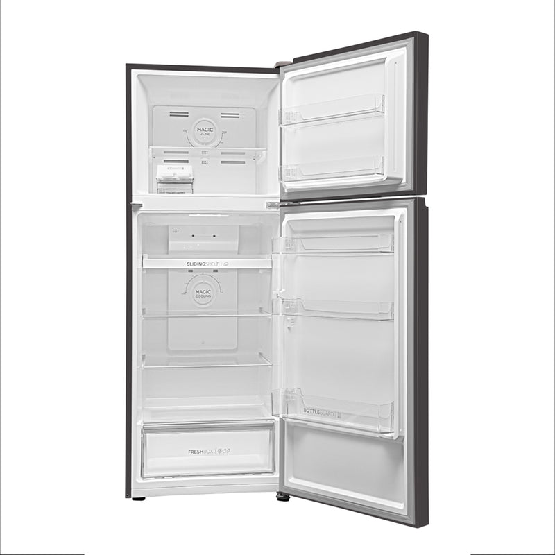 Haier 328L 2 Star Yellow Grey Glass Double Door Refrigerator (HRF-3782YGGA-P)-10