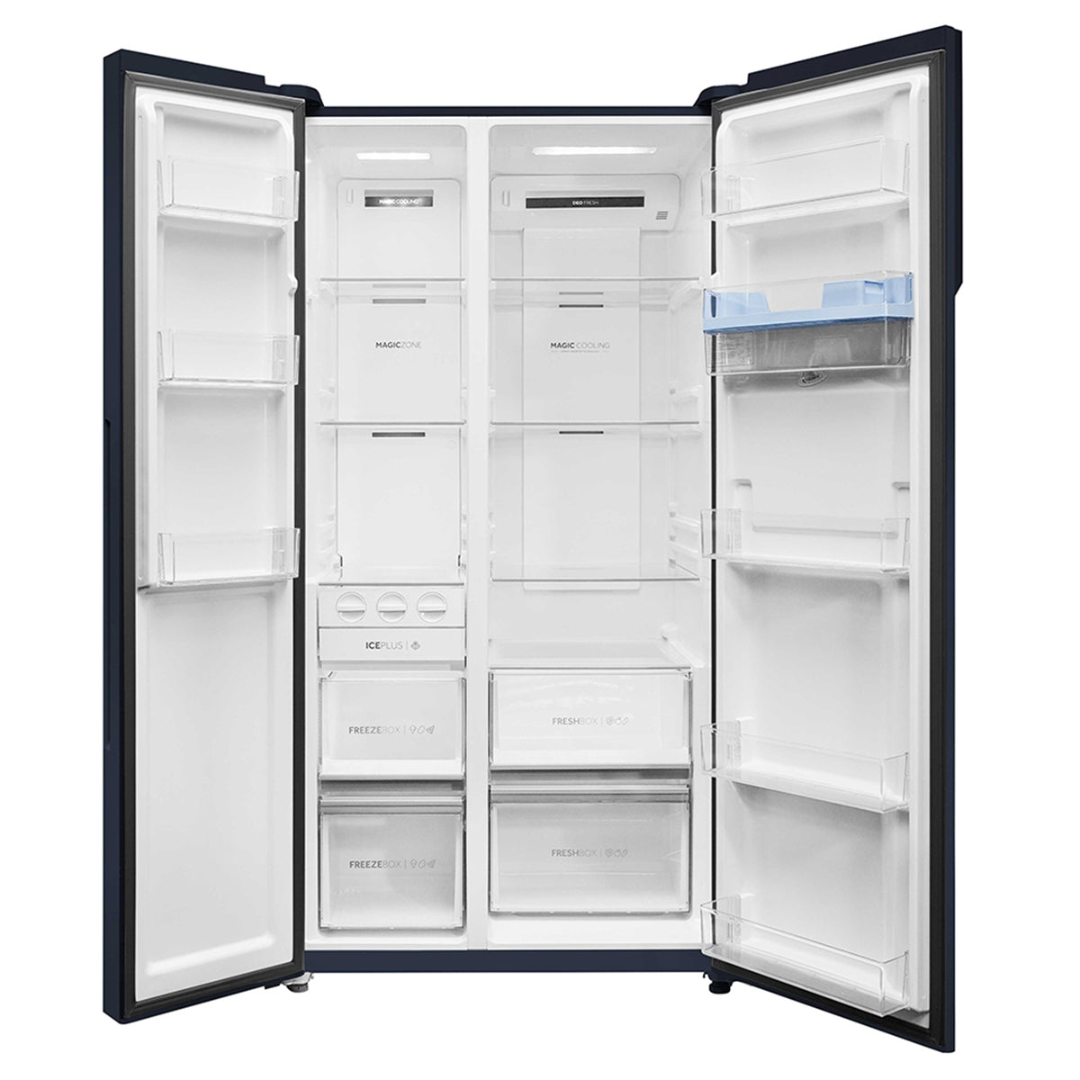 Haier 596L 3 Star Ultramarine Steel Smart Convertible Side-by-Side Refrigerator | HRS-682WUSU1-6
