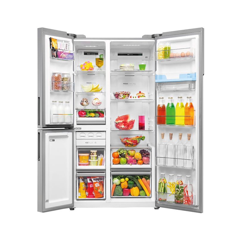 Haier 598L 3 Star Inox Steel 3 Door Smart Convertible Side-by-Side Refrigerator | HRT-683WISU1-4