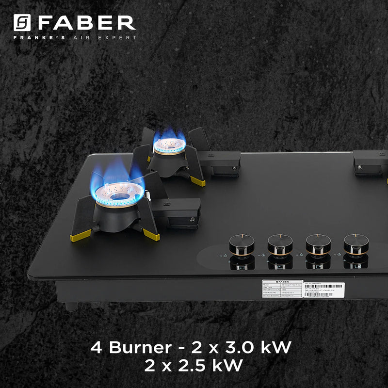 Faber Magiclift HT904 BR CI AI 90 cm Built-In Gas Hob – 4 Burners, Liftable Easy-Clean Design & Flame Failure Safety-10