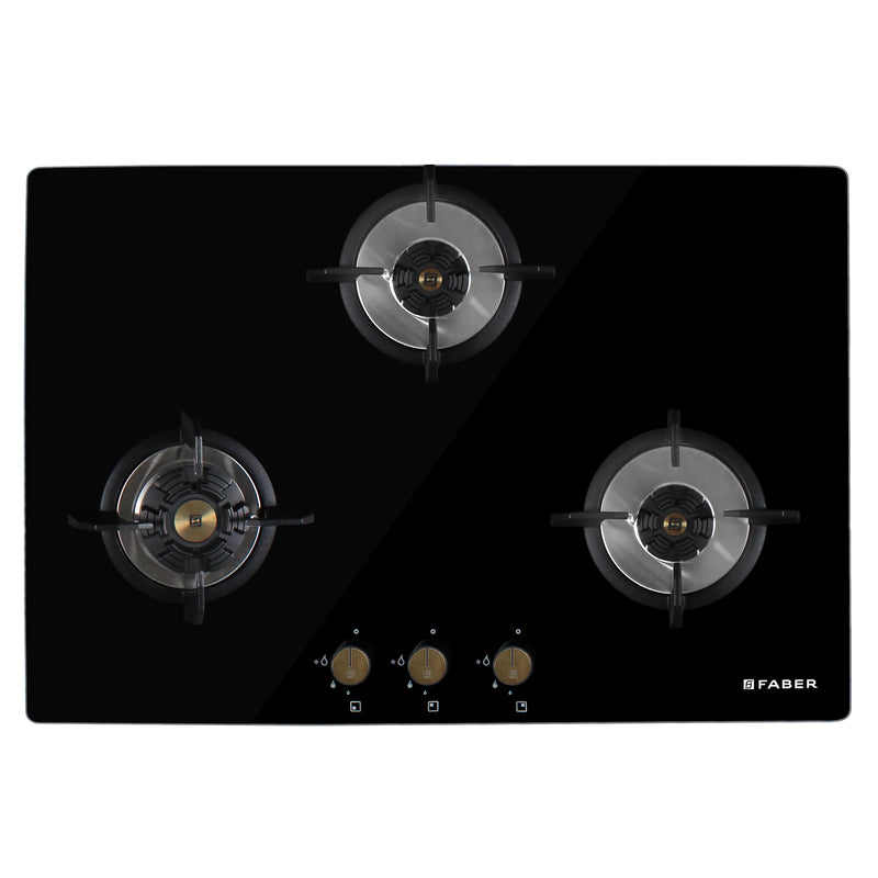 Faber Hob Maxus HT783 CRS BR CI AI – 3-Burner Brass Gas Hob, 78cm, Cast Iron Pan Support, Auto Ignition-2