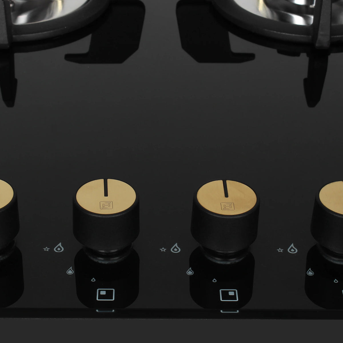 Faber Hob Maxus HT904 CRS BR CI AI – 4-Burner Brass Gas Hob, Tempered Black Glass, Auto Ignition, 90cm-6