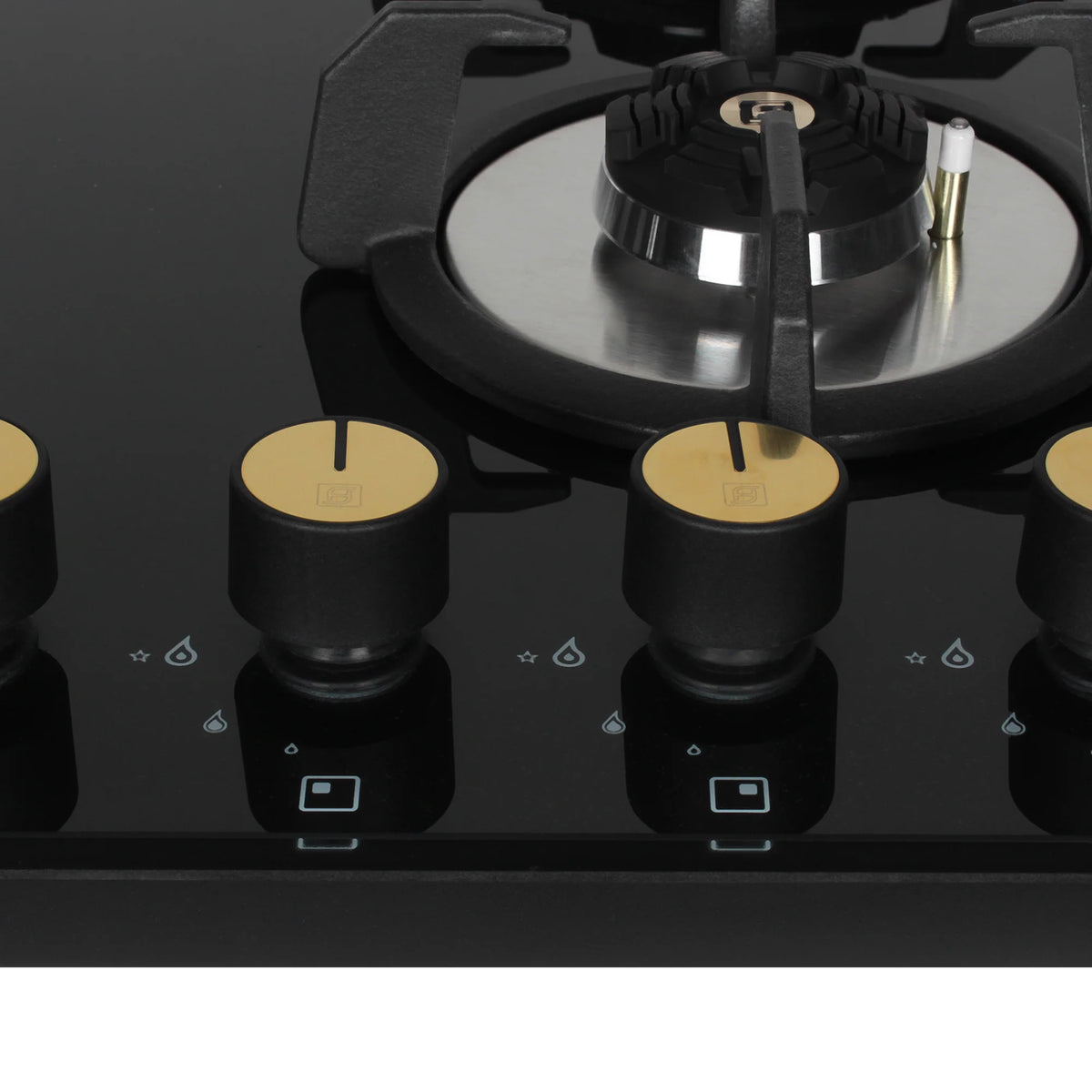 Faber Hob Maxus HT604 CRS BR CI AI – 4-Burner Brass Gas Hob, 60cm, Cast Iron Pan Support, Auto Ignition-4
