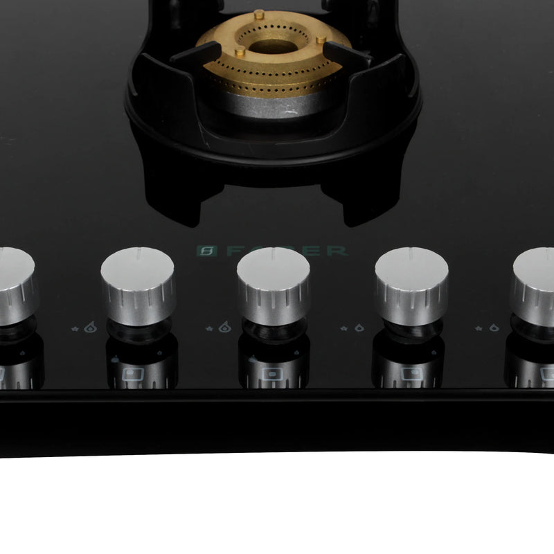 Faber NIOS DLX 905 BB BK Gas Cooktop – 90cm 5 Burner, Brass Burners, Powder Coated Finish, Manual Ignition-12