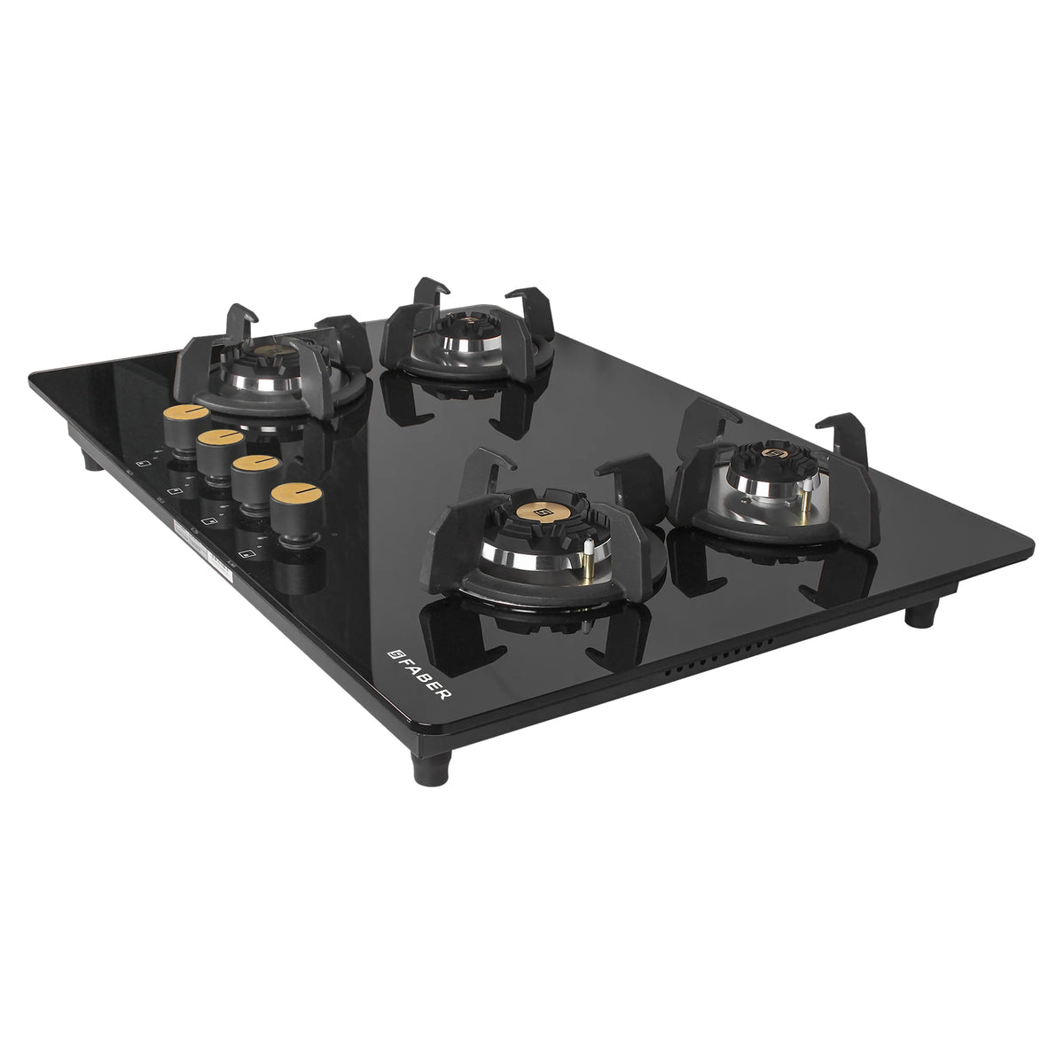 Faber Hob Maxus HT784 CRS BR CI AI – 4-Burner Brass Gas Hob, Tempered Black Glass, Auto Ignition, 78cm-6