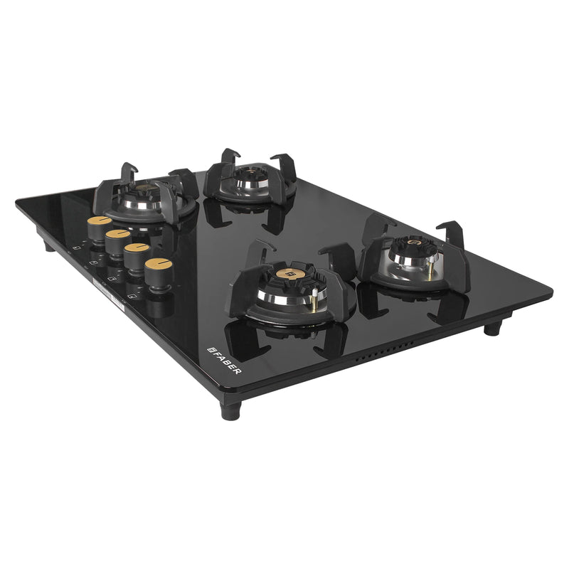 Faber Hob Maxus HT784 CRS BR CI AI – 4-Burner Brass Gas Hob, Tempered Black Glass, Auto Ignition, 78cm-6