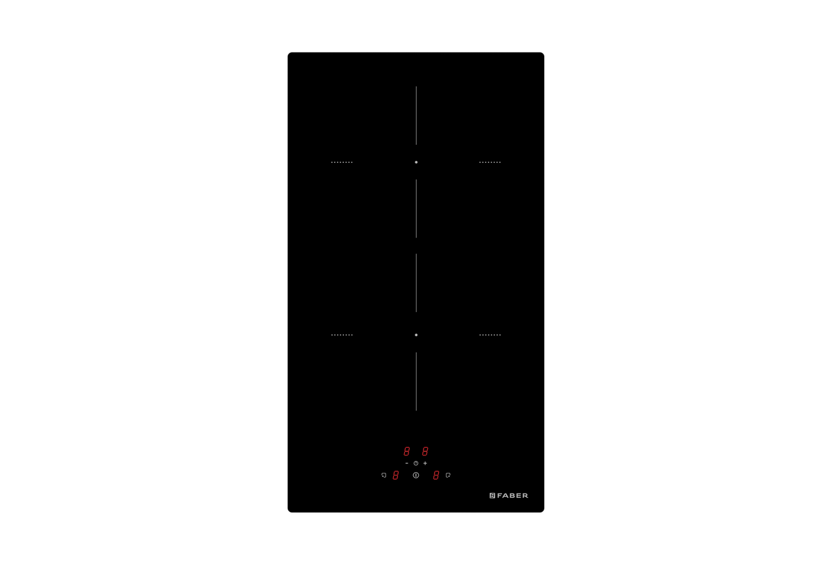 Faber FBH 32 BK Built-in Induction Hob – 2 Induction Zones, 3700W Power, 9-Level Touch Control, Timer & Safety Protection-1