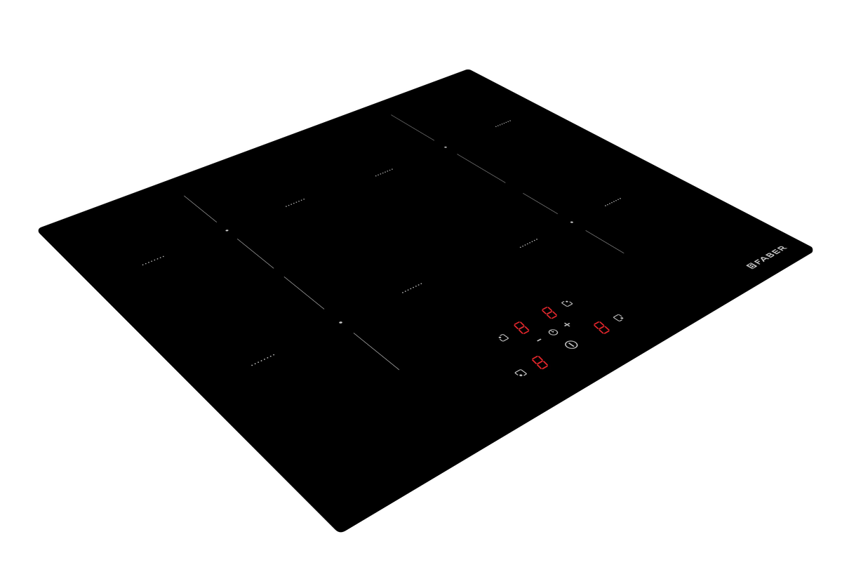 Faber FBH 64 BK Built-in Induction Hob – 4 Induction Zones, 7400W Power, 9-Level Touch Control, Timer & Safety Protection-3