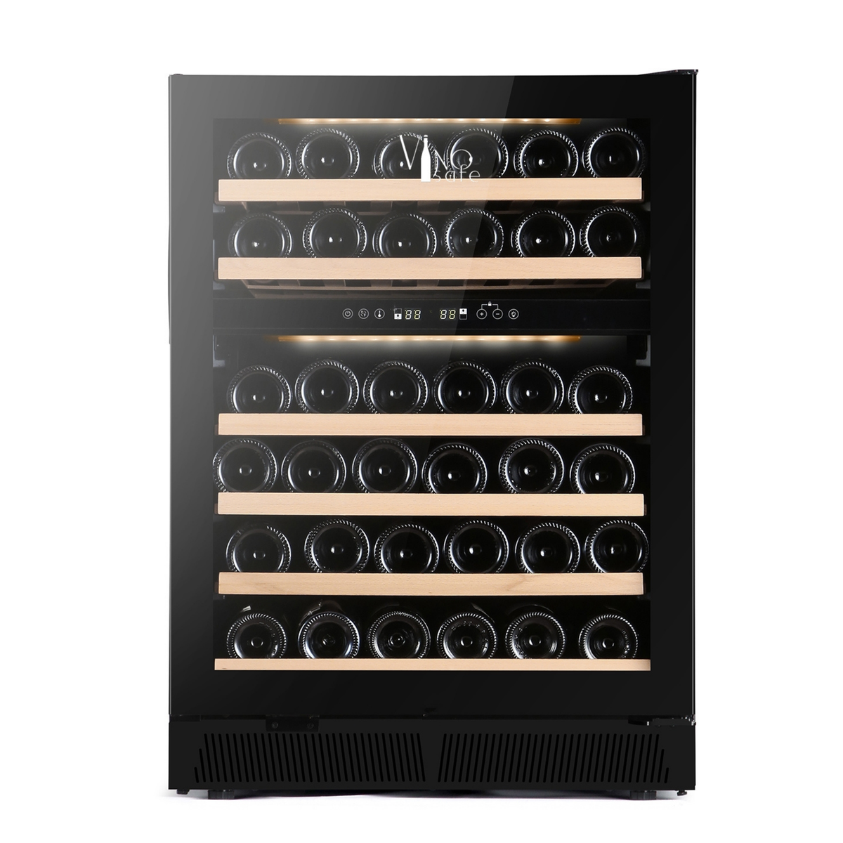 Carysil 46 Bottle Wine Chiller (145L) | Dual Zone Cooling | 5°C–20°C | Wooden Shelves | UV Glass Door | Freestanding Wine Cooler-1