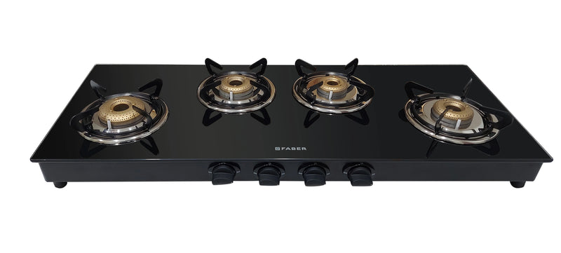 Faber HOB Cooktop Jumbo XL AI 4BB – 4 Burner Built-in Gas Hob with Auto Ignition, Brass Burners & Jumbo Burner | MS Powder Coated Finish-1