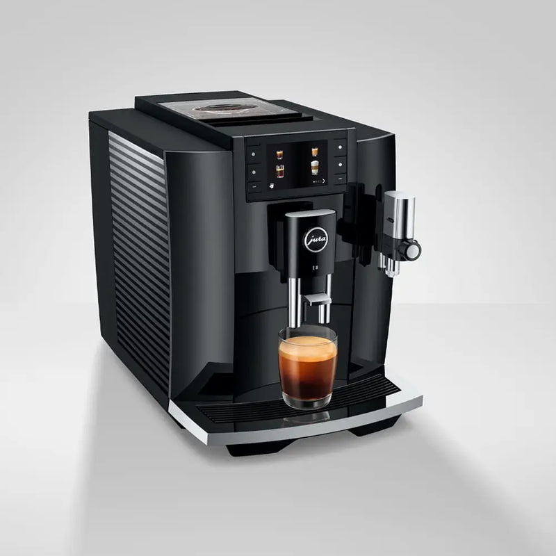 Jura E8 (Latest 2025 Model) Automatic Coffee Machine – 17 Specialty Drinks, P.A.G.2 Grinder, 3.5” Display, One-Touch Milk Cleaning (Piano Black)-5