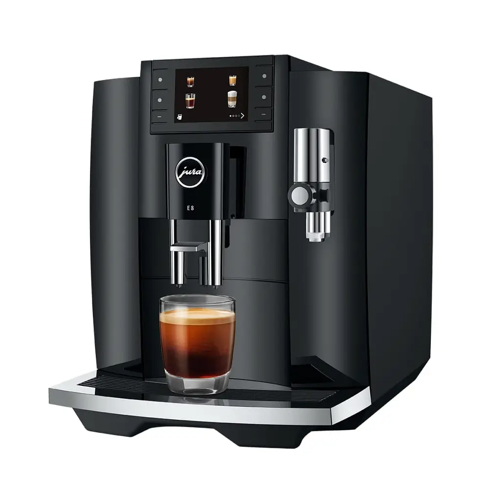 Jura E8 (Latest 2025 Model) Automatic Coffee Machine – 17 Specialty Drinks, P.A.G.2 Grinder, 3.5” Display, One-Touch Milk Cleaning (Piano Black)-3