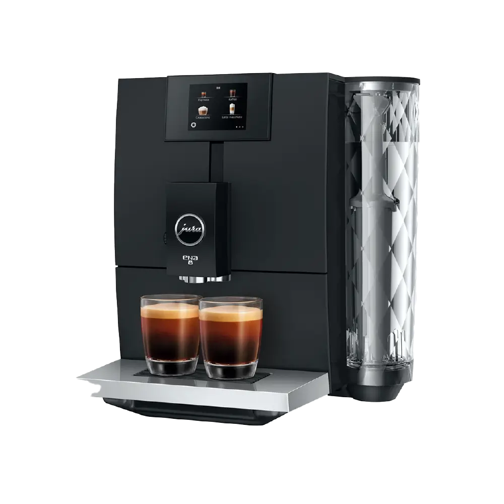 Jura ENA8 Automatic Coffee Machine – Compact Bean-to-Cup Coffee Maker with 15 Specialty Drinks, Professional Aroma Grinder, 2.8” Touch Display (Metropolitan Black / Nordic White)-3