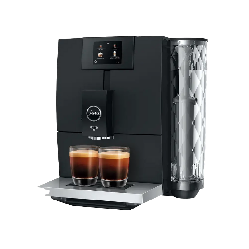 Jura ENA8 Automatic Coffee Machine – Compact Bean-to-Cup Coffee Maker with 15 Specialty Drinks, Professional Aroma Grinder, 2.8” Touch Display (Metropolitan Black / Nordic White)-3