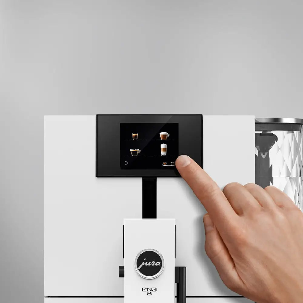 Jura ENA8 Automatic Coffee Machine – Compact Bean-to-Cup Coffee Maker with 15 Specialty Drinks, Professional Aroma Grinder, 2.8” Touch Display (Metropolitan Black / Nordic White)-10