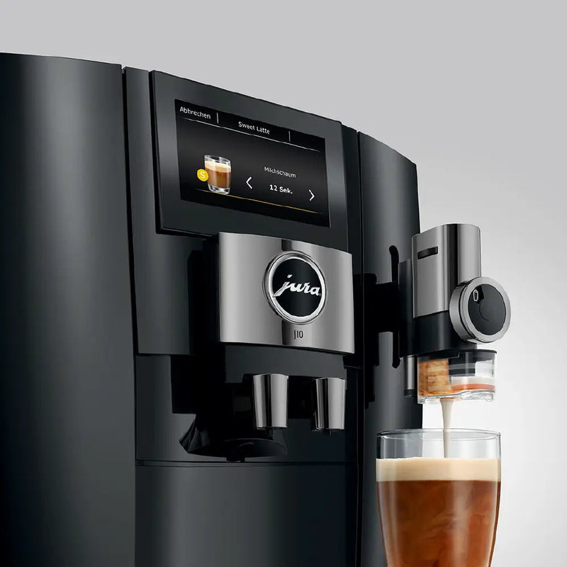 Jura J10 (Latest 2025 Model) Automatic Coffee Machine – 42 Specialty Drinks, Cold Brew & Sweet Foam Technology, P.A.G.2+ Grinder, 4.3” Touch Display (Piano Black)-3