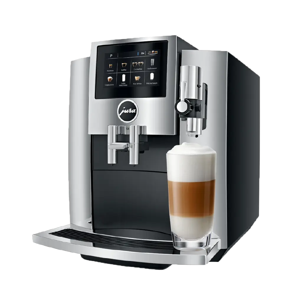 Jura S8 Chrome Automatic Coffee Machine | 27 Specialty Drinks | Touchscreen Display | Premium Bean-to-Cup Coffee Maker-1