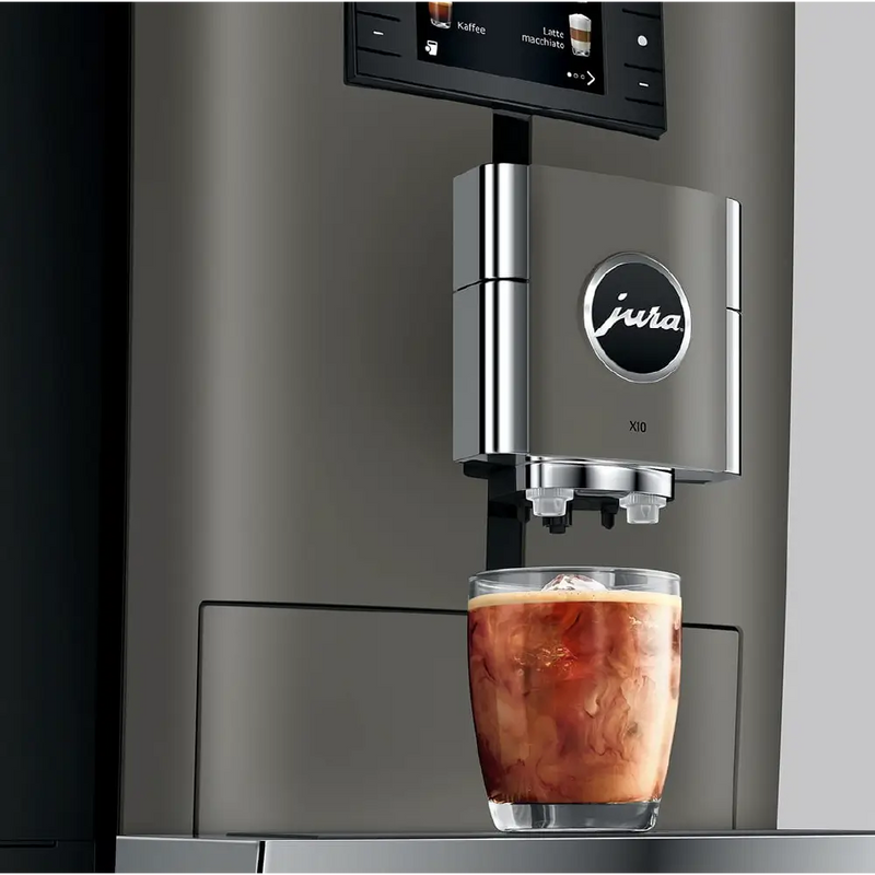 Jura X10 Automatic Coffee Machine – Commercial Coffee Maker with Cold Brew Technology, 35 Specialty Drinks, P.A.G.2+ Grinder & 2.4L Water Tank (Dark Inox)-2
