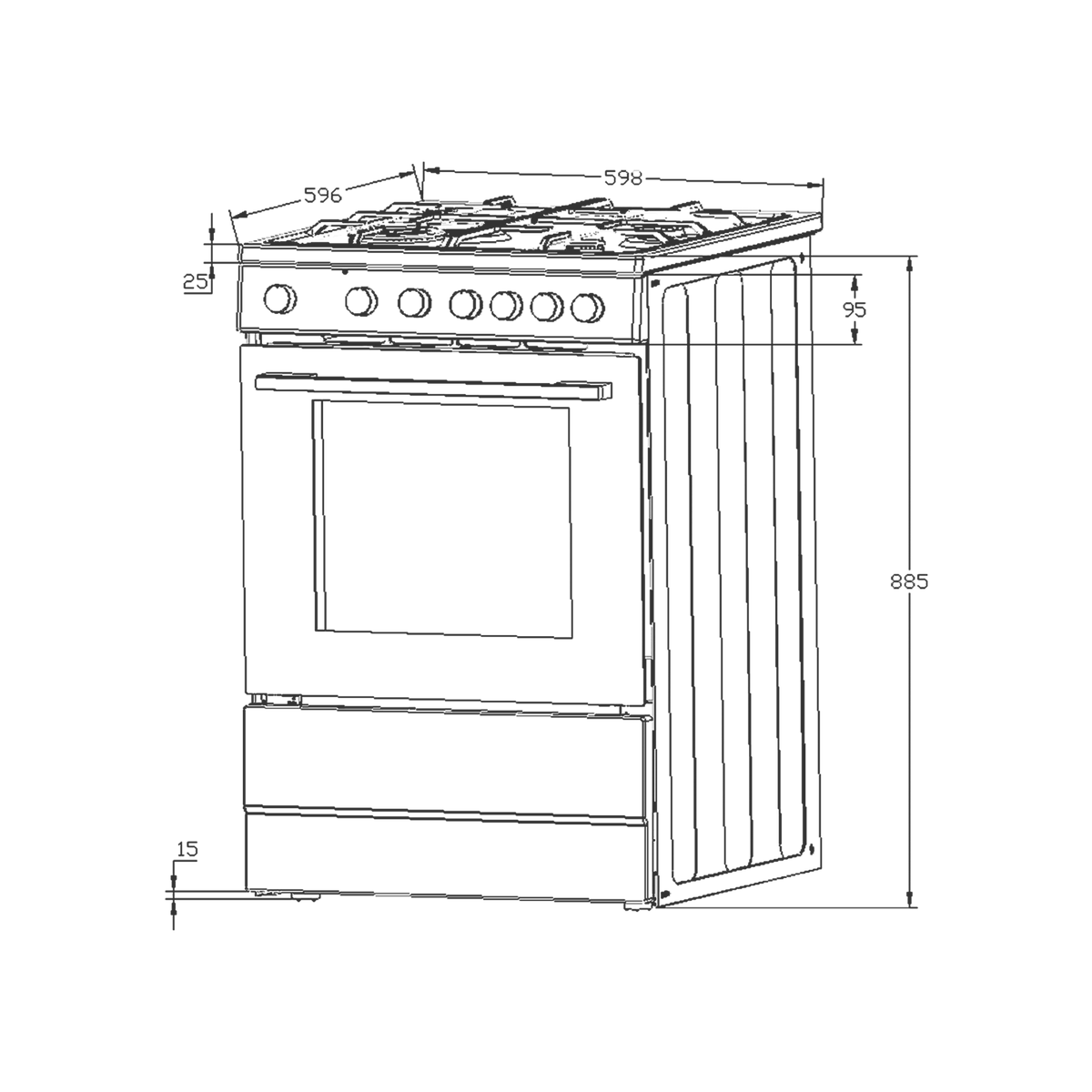 KAFF KAB 60 SS Cooking Range with Electric Oven – Stainless Steel Finish-5