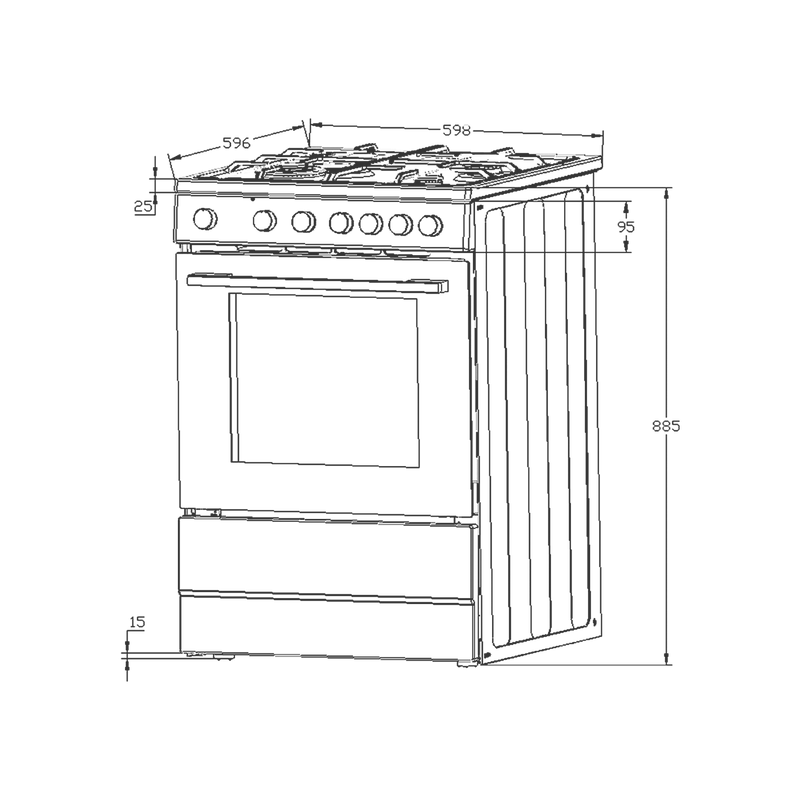 KAFF KAB 60 SS Cooking Range with Electric Oven – Stainless Steel Finish-5