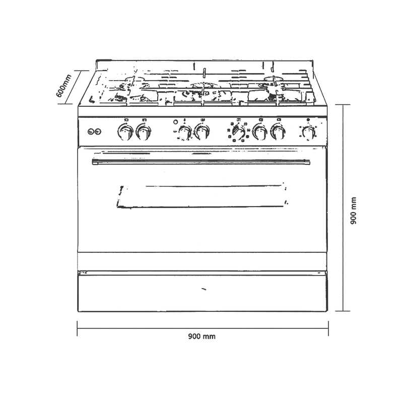 KAFF KGM 90 Cooking Range with Electric Oven – Stainless Steel Finish & Auto Electric Ignition-5