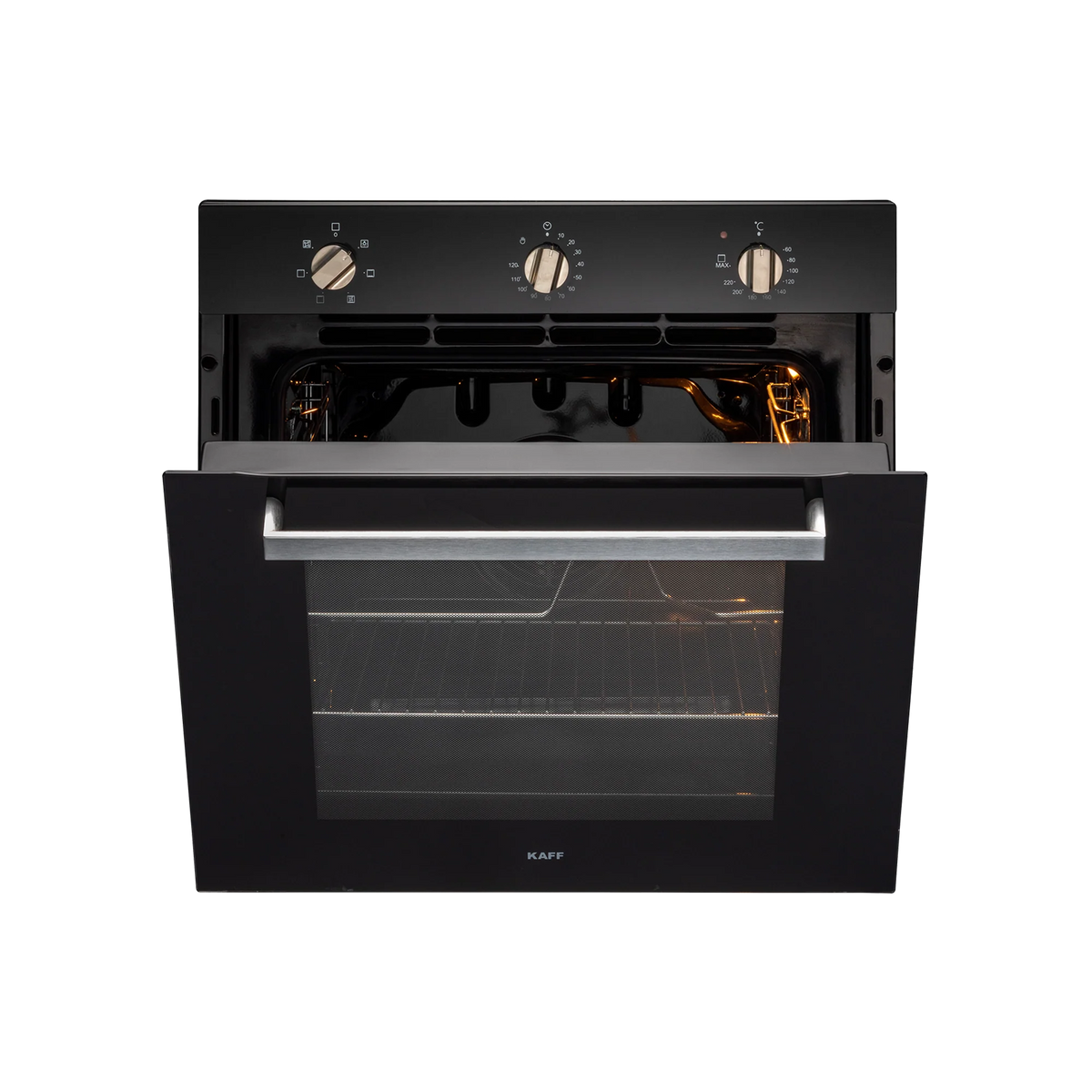 KAFF KOV 73 MRFT – 73 L Built-in Oven with Full Black Tempered Glass Finish