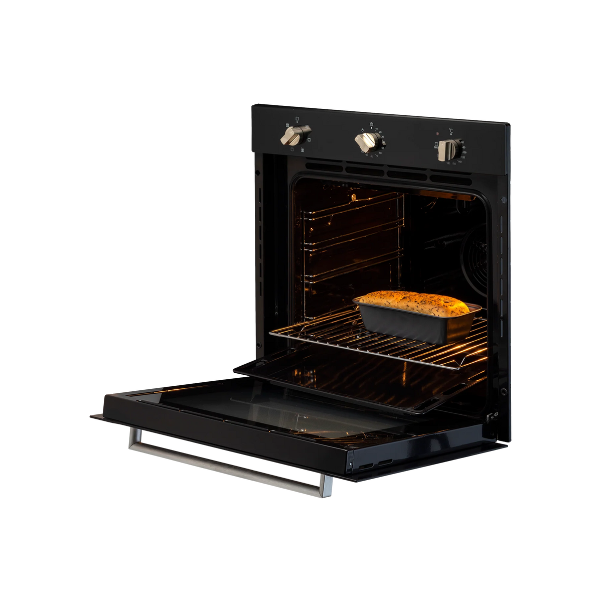 KAFF KOV 73 MRFT – 73 L Built-in Oven with Full Black Tempered Glass Finish-5
