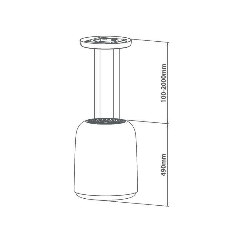 KAFF Leone OR 41 IS 41 cm Island Chimney-4