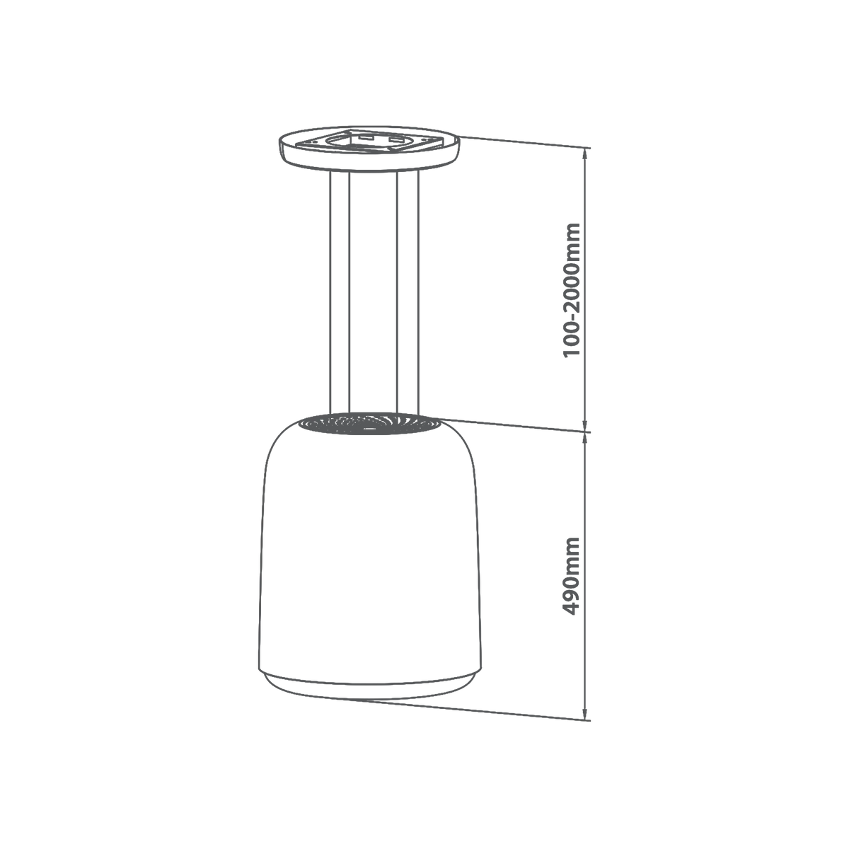 KAFF Leone OR 41 IS 41 cm Island Chimney-3