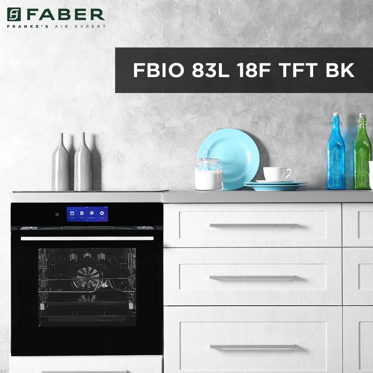 Faber FBIO 83L 18F TFT BK N Built-in Oven – 83L Black Glass, 18 Cooking Functions, TFT Touch Control, 3D Hot Air Circulation, Energy Efficient-11
