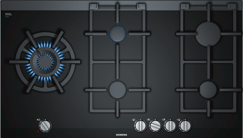 Siemens iQ700 Gas Hob 90 cm (ER9A6SD70I) – 5 Burners, 6.0 kW Dual Wok Burner, stepFlame Technology, Black Ceramic-1