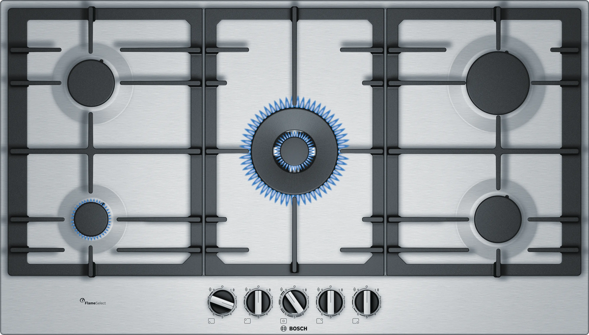 Bosch PCR9A5B90I 90 cm Built-in Gas Hob with 5 High-Performance Burners