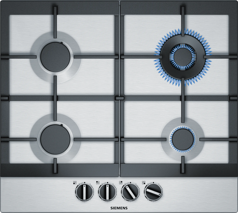 Siemens iQ500 Gas Hob 60 cm (EC6A5HB90) – 4 Burners, Wok Burner, stepFlame Technology, Stainless Steel-1