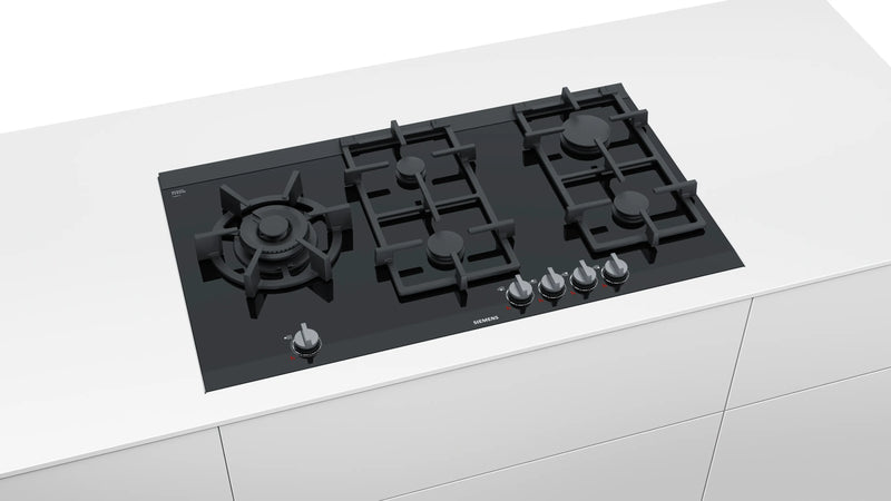 Siemens iQ700 Gas Hob 90 cm (ER9A6SD70I) – 5 Burners, 6.0 kW Dual Wok Burner, stepFlame Technology, Black Ceramic-2