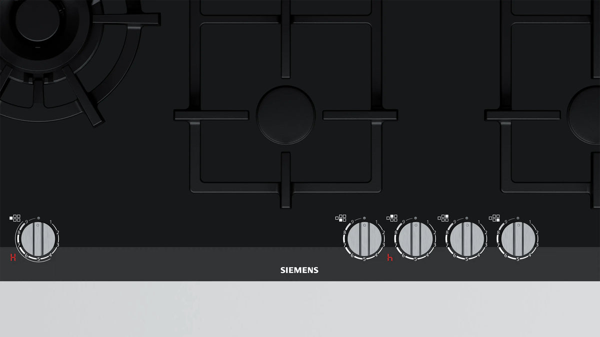 Siemens iQ700 Gas Hob 90 cm (ER9A6SD70I) – 5 Burners, 6.0 kW Dual Wok Burner, stepFlame Technology, Black Ceramic-3